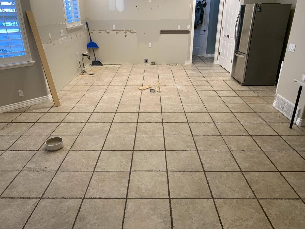 Before Kitchen Tile Removal project